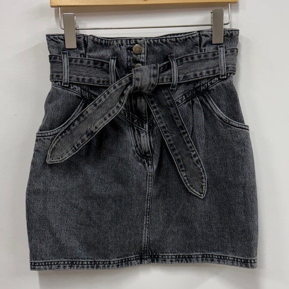 & Other Stories Charcoal Denim Mini Skirt - Picture 1 of 4